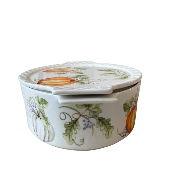 Grace Pantry Oval Oven Safe Baker Casserole w/ Lid 11in Fall Thanksgiving NEW - Picture 12 of 15